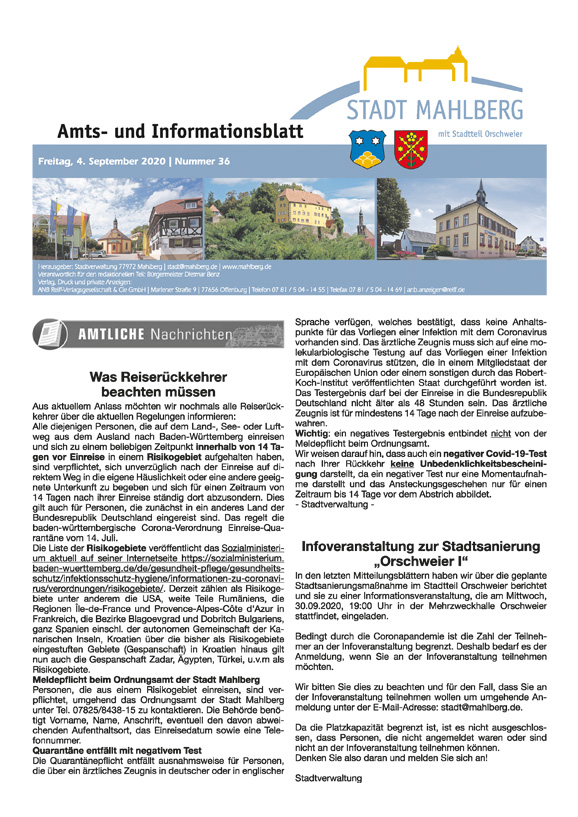 Amts- und Informationsblatt Mahlberg
